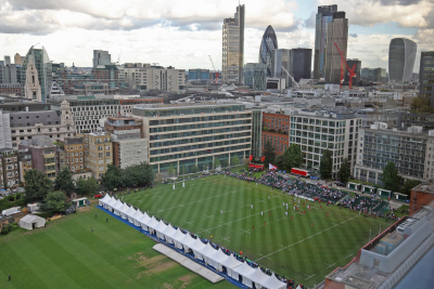 Rugby sports pitch in the City of London at The HAC